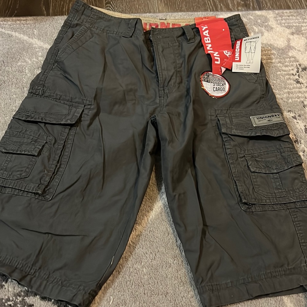 Gray cargo shorts
